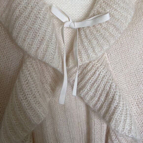 Caslon Ivory Knit Mohair Blend Waterfall Collar Cardigan Sweater size medium - Picture 7 of 7